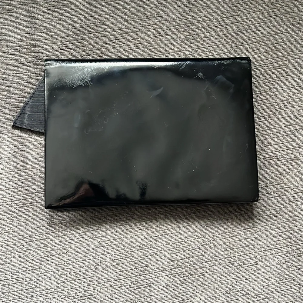 ROGER VIVIER vintage black patent leather envelope clutch